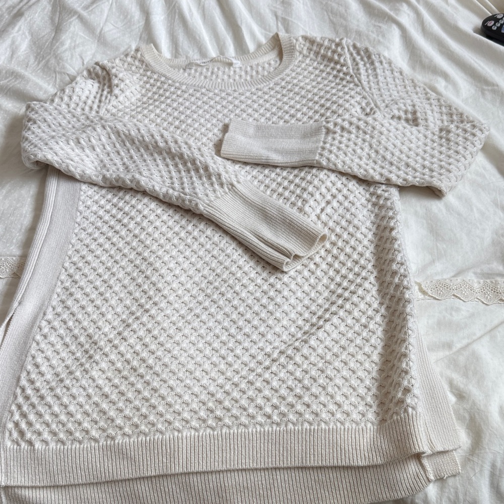 Athleta Textured Cream Sweater